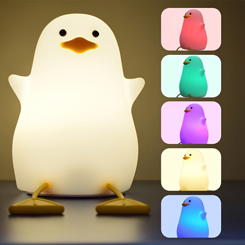 A Yellow Duck Night Light, a Fun Yellow Gull That Flaps Its Wings, a Phone Holder, a Rechargeable Night Lamp, Suitable for Bedrooms And Living Rooms, a Quirky Home Decoration, Perfect for Birthday And Easter Gifts.