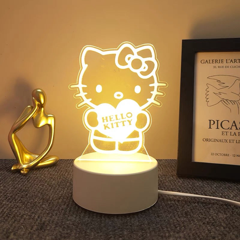 USB Powered Hello Kitty 1pc Modern Warm Color Night Light - Plastic Table Lamp, Desktop Decorative Light for Various Room Types, Wired, No Battery - Home Decoration, Enhance Holiday Atmosphere, Ideal Halloween Christmas Birthday Gift, christmas