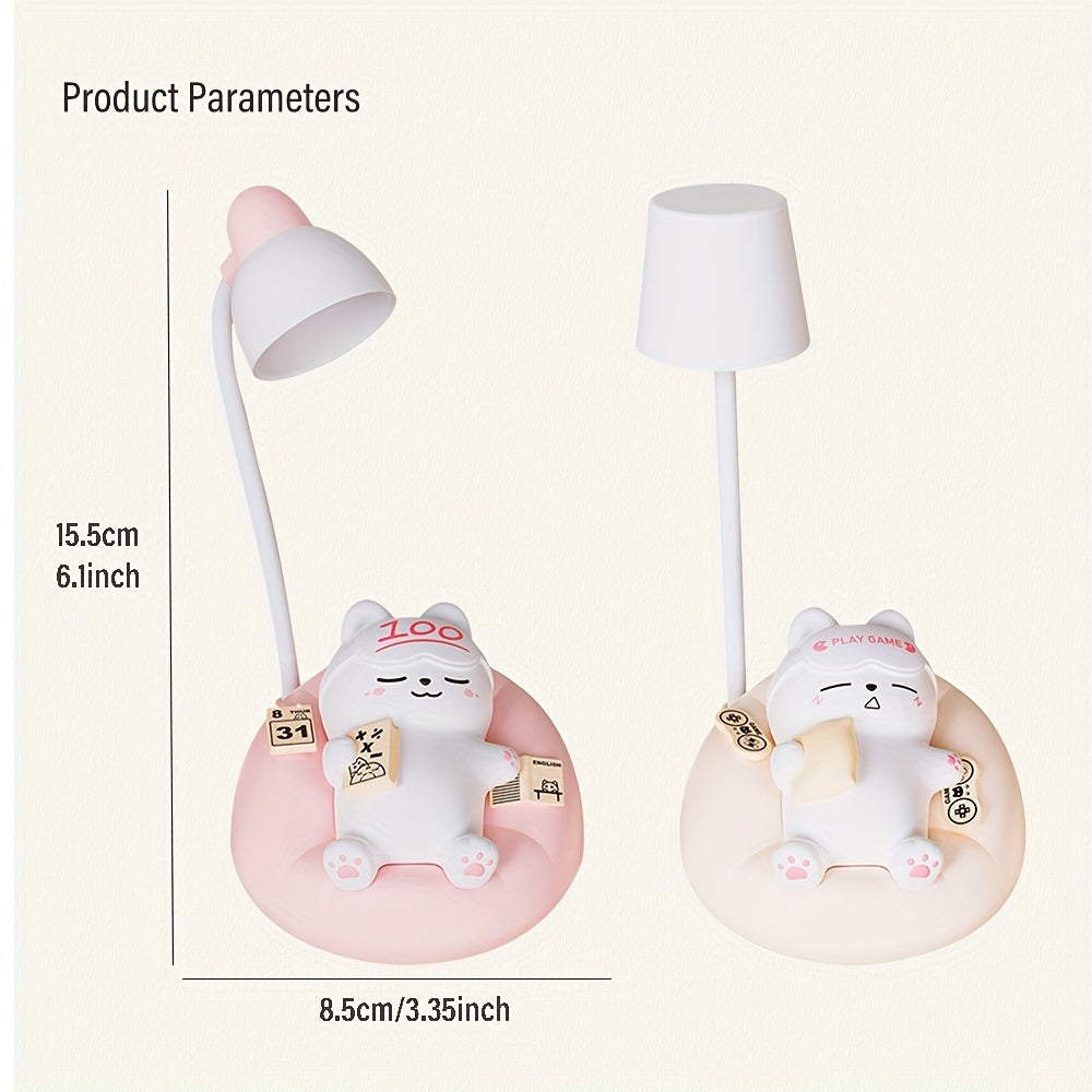 1pc Smart Soft Cat Night Light, USB Rechargeable Bedside Lamp for The Bedroom, 3 Levels of Brightness Adjustment, Bedside Light, Sleep Lamp for The Bedroom, Stress Relief Lamp for The Office, Holiday Gift.